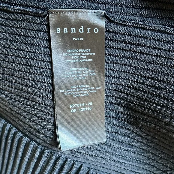 Sandro Black Dress with Pearl Collar - Picture 5 of 7